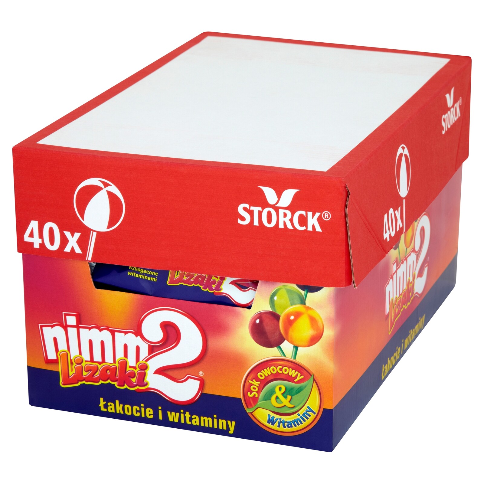 Nimm2 Lízátka obohacená o vitamíny a džus ve 4 ovocných příchutích 40 x 10 g