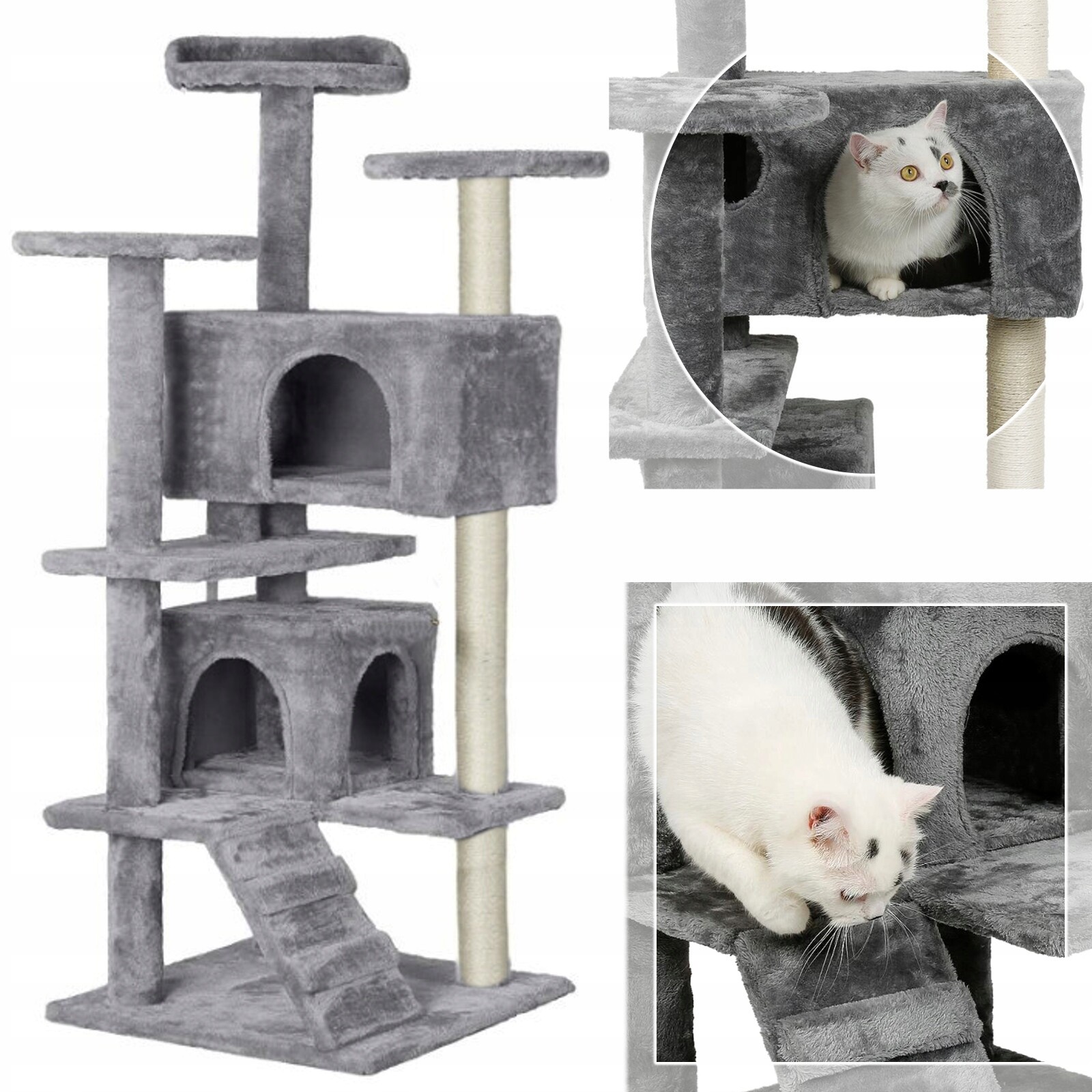 Škrabadlo Pro Kočky Kotec Pelíšek 131 CM Na Škrábání Věž Sloupek Pro Kočky