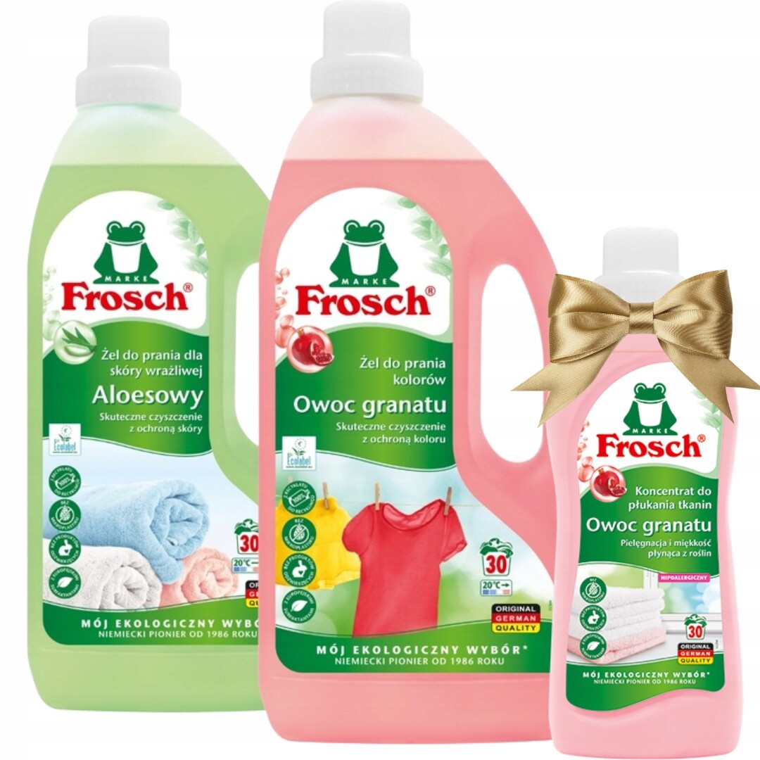 Frosch Gel na praní tkanin Aloe Granátový Mix 3L 60pr Oplachování Bonus