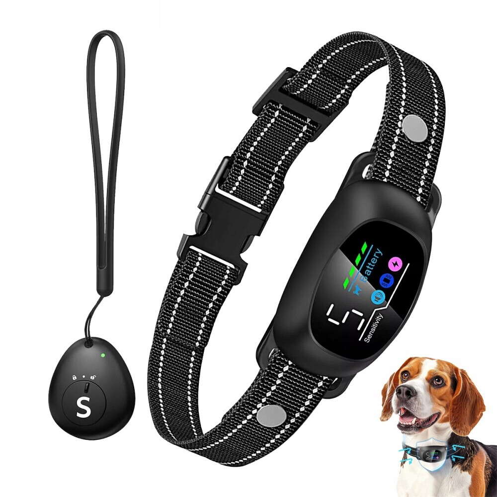 2V1 Elektrický Protištěkací Obojek Utišující obojek s Led displejem