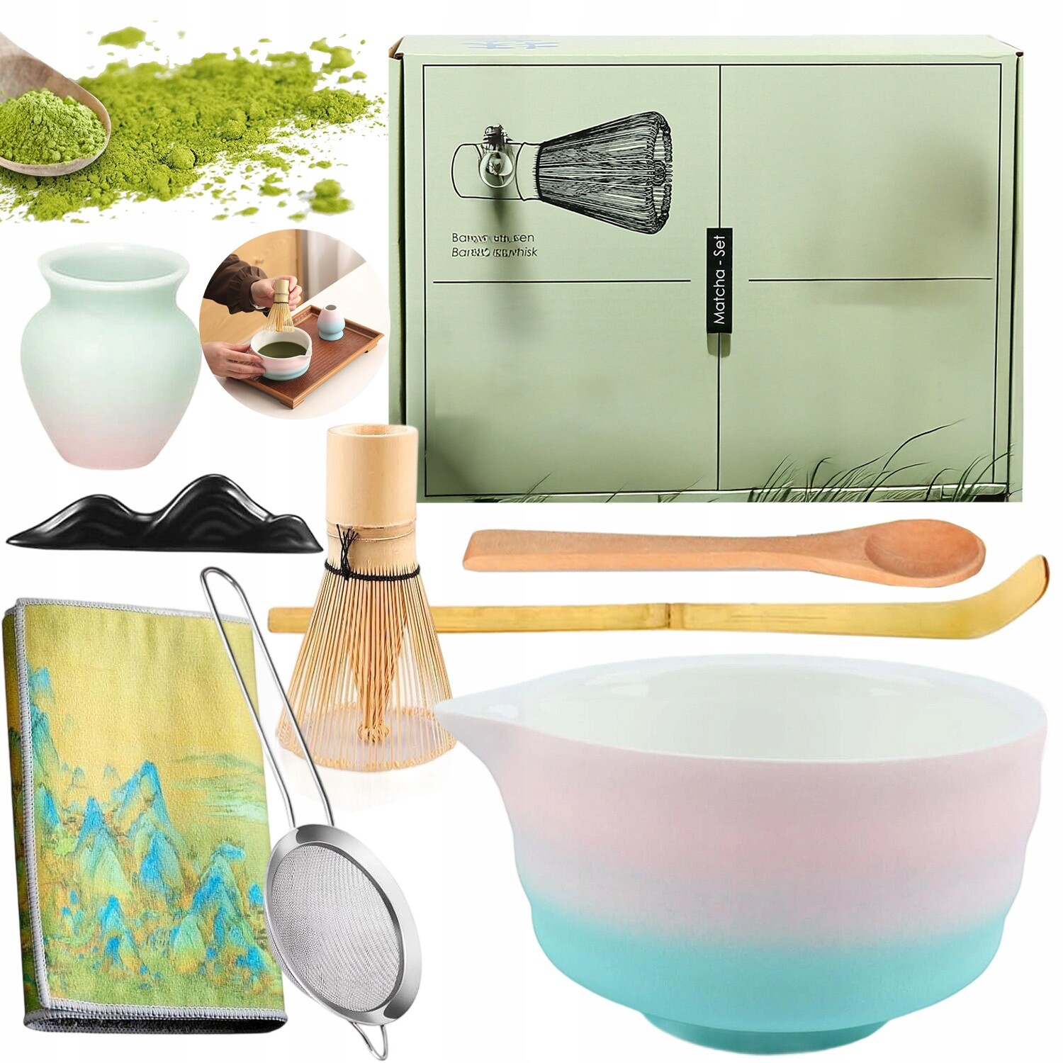 8KS Ruční Čajová Sada Matcha Startovací Sada Pro Mletou Matchu