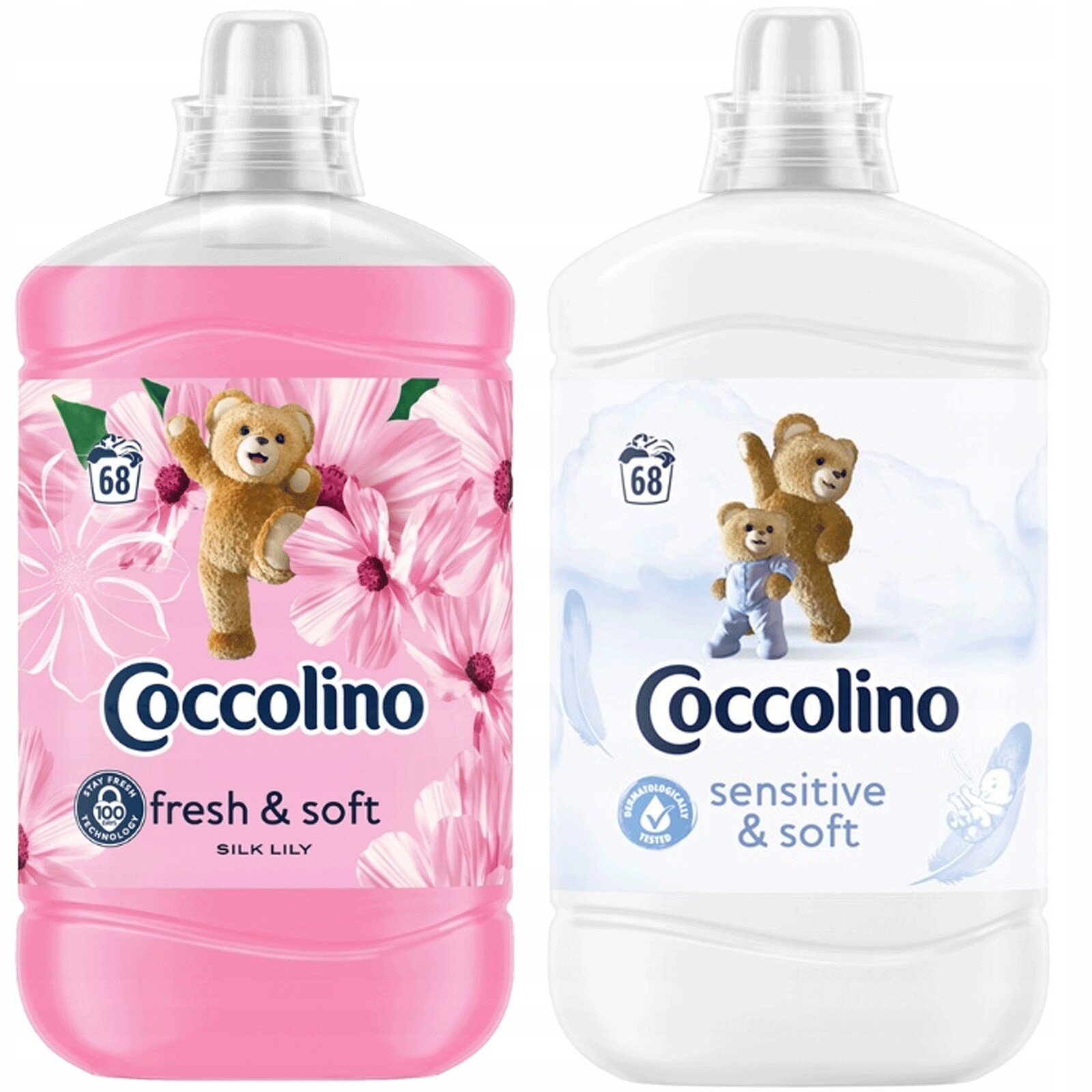 Coccolino Fresh&Soft Silk Lily & Sensitive & Soft sada 1,7 l x 2 MIX 3,4 l