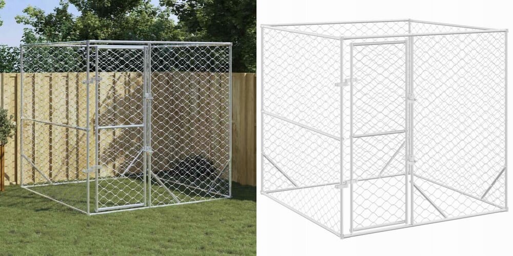 2x2x2 m, Kotec pro psa, ocel