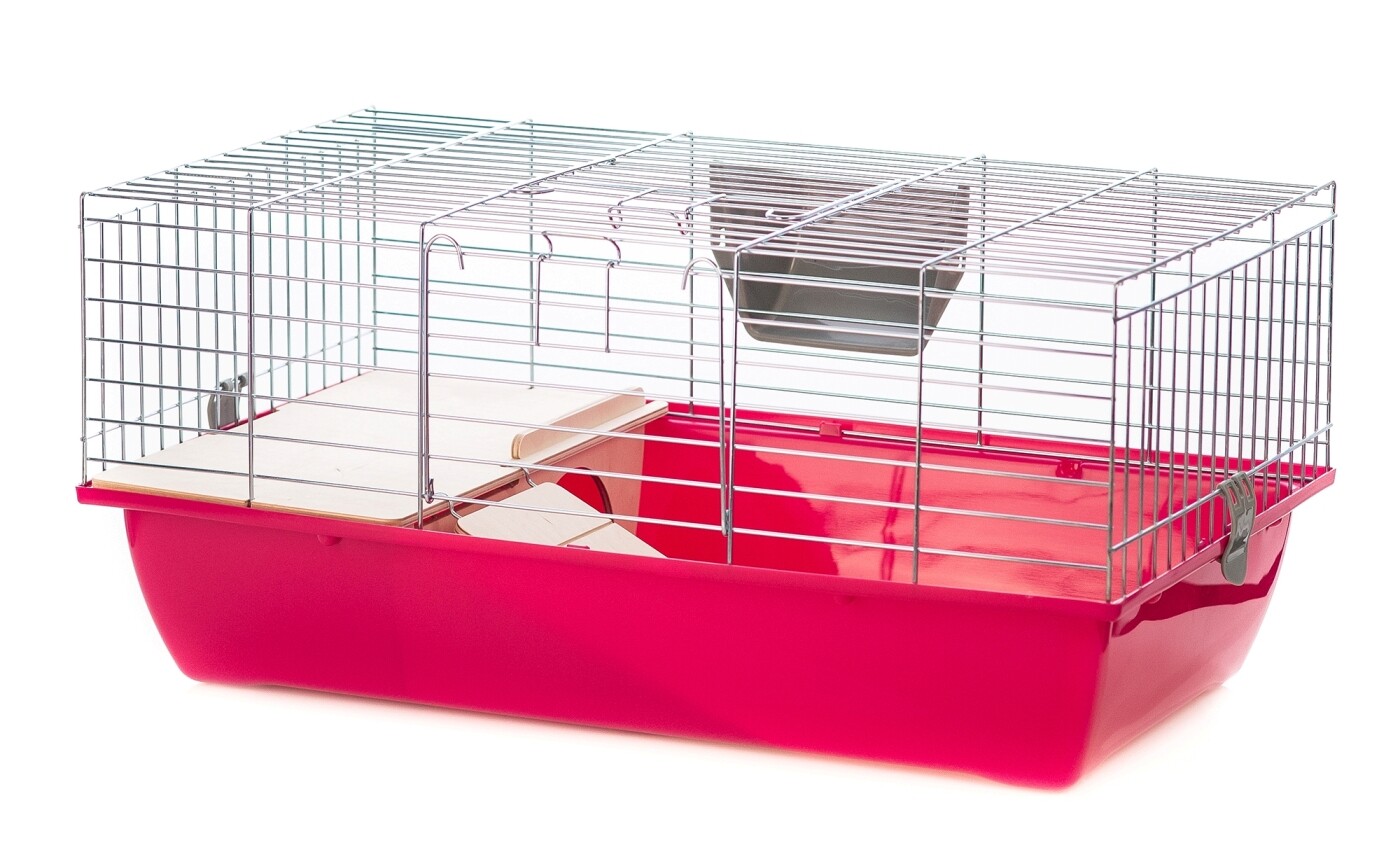 Klec Tommi Rabbit 70 chrom, dřevěné vybavení 70x40x33 cm