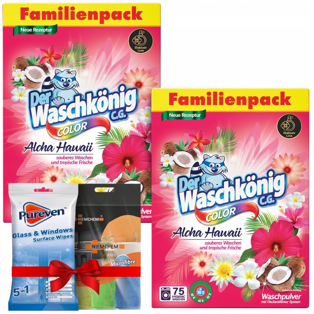 Der Waschkonig Prášek na praní Aloha Hawaii Color 4,5 kg x2 Dárek