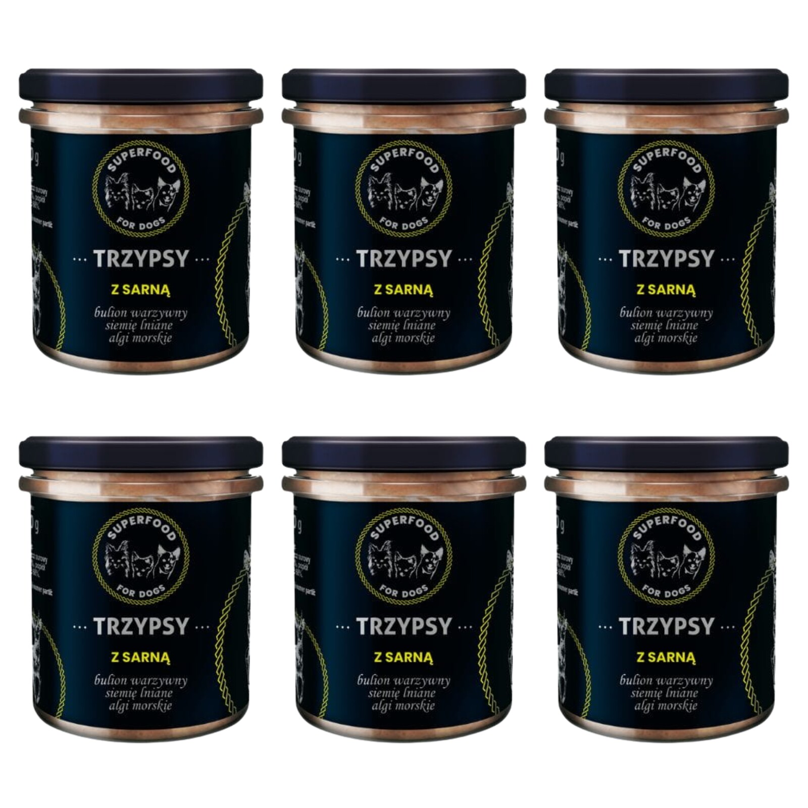 Happy Snacky Trzypsy krmivo pro psy se srnkou 6x300g Set