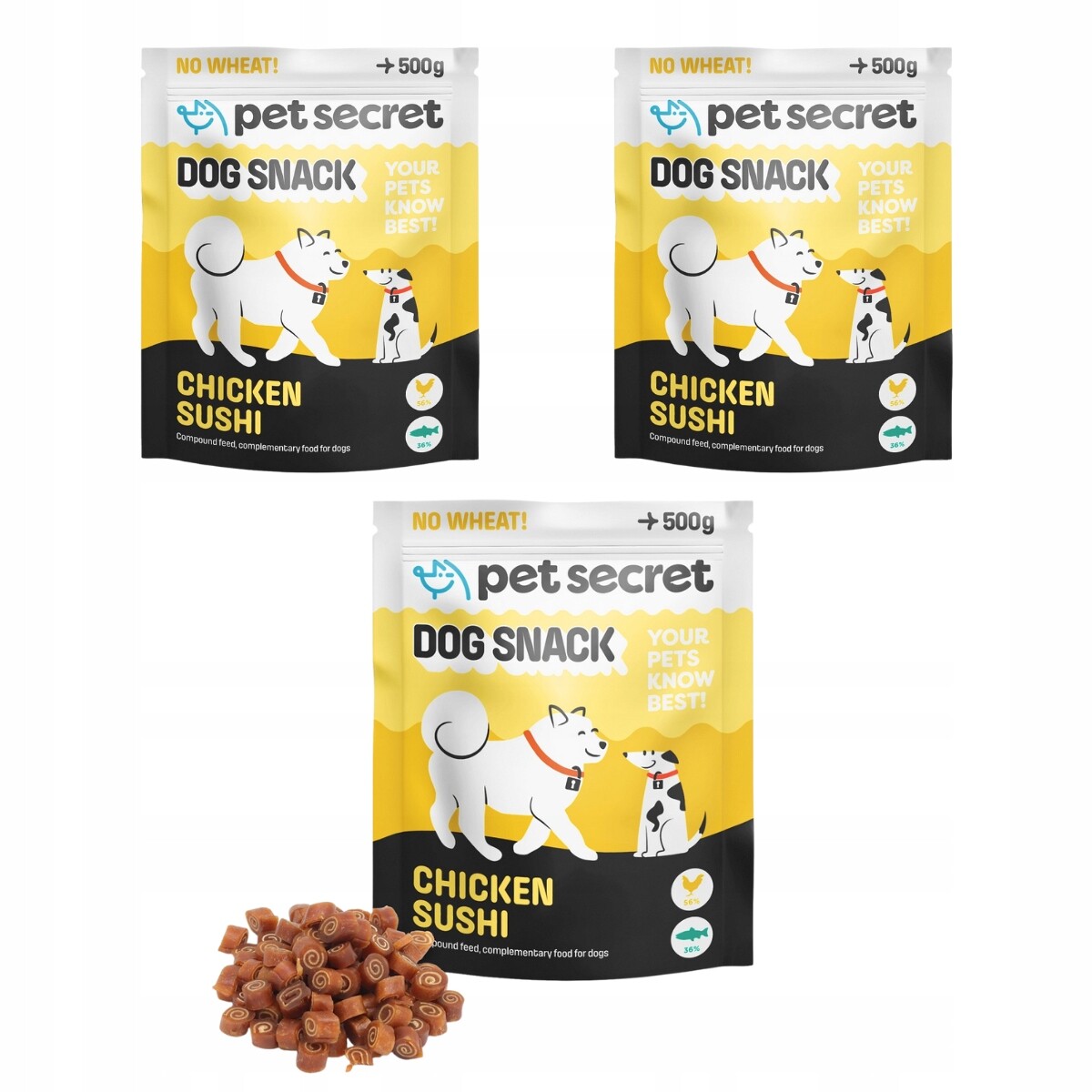 2+1 Sushi s kuřecím masem 500 g, psí pamlsek Pet Secret