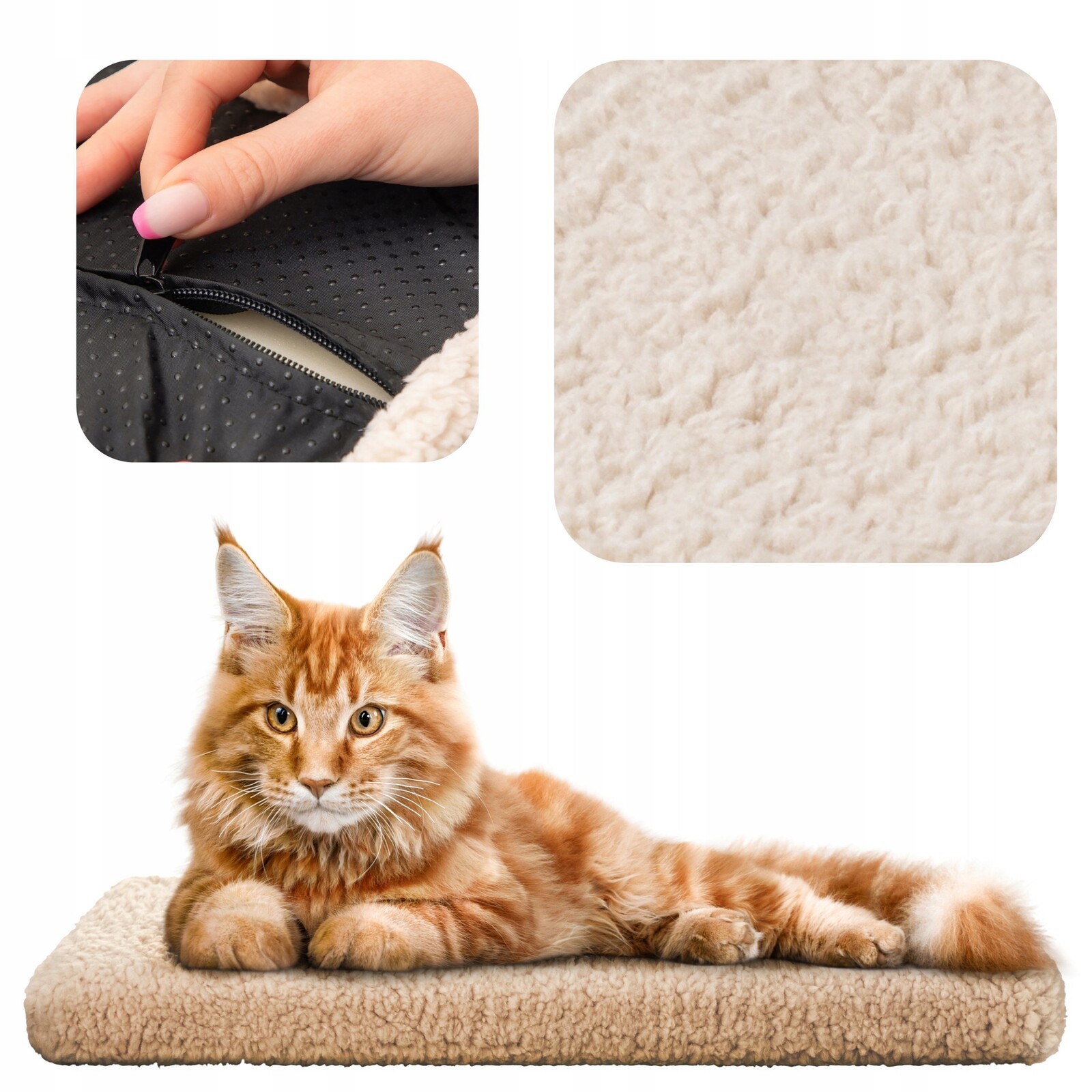 Pelíšek pro kočky na parapet 60x20 cm Parapetník Matrace Protiskluzová