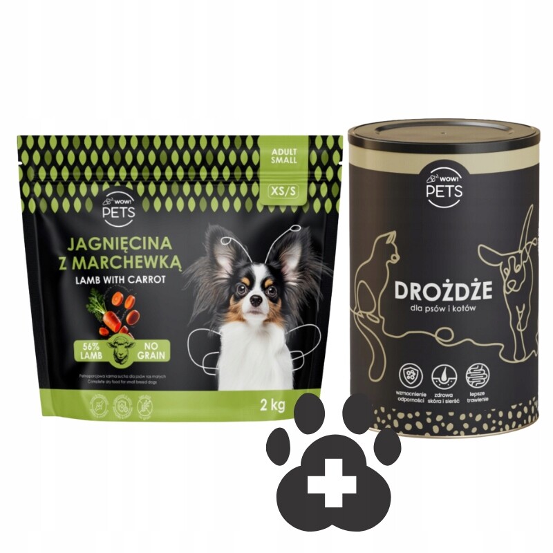 Krmivo pro psy Jehněčí s mrkví Xs/s a kvasinkami, citlivé bříško