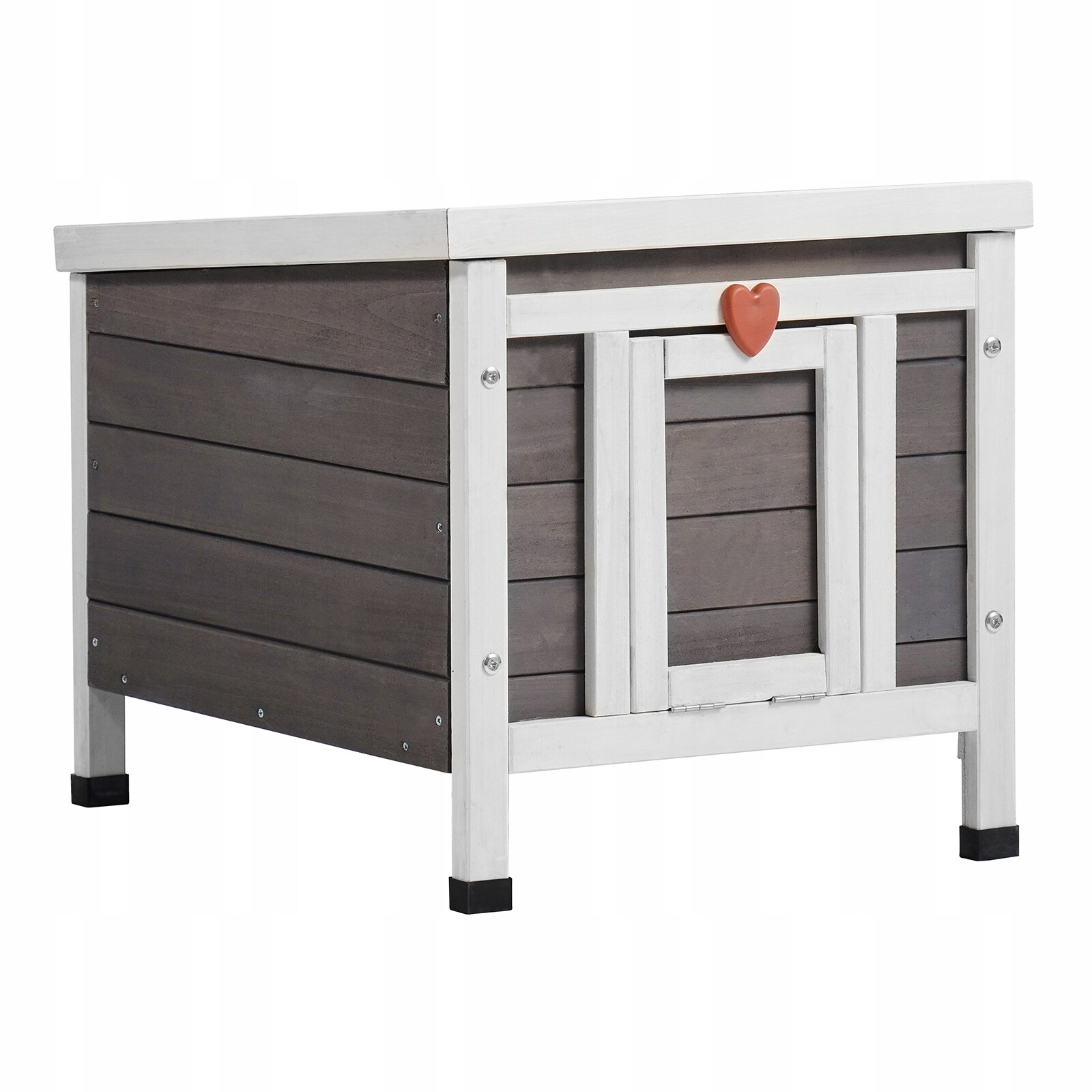 SucceBuy Domeček Pro Kočky513x420x420MM Jedna vrstva 5,78KG Šedý Cedr/Asfalt