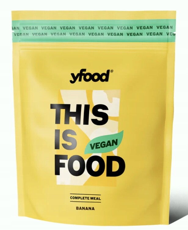 Yfood Vegan Banana Powder 1,07 kg-12 veganských jídel bez laktózy a lepku