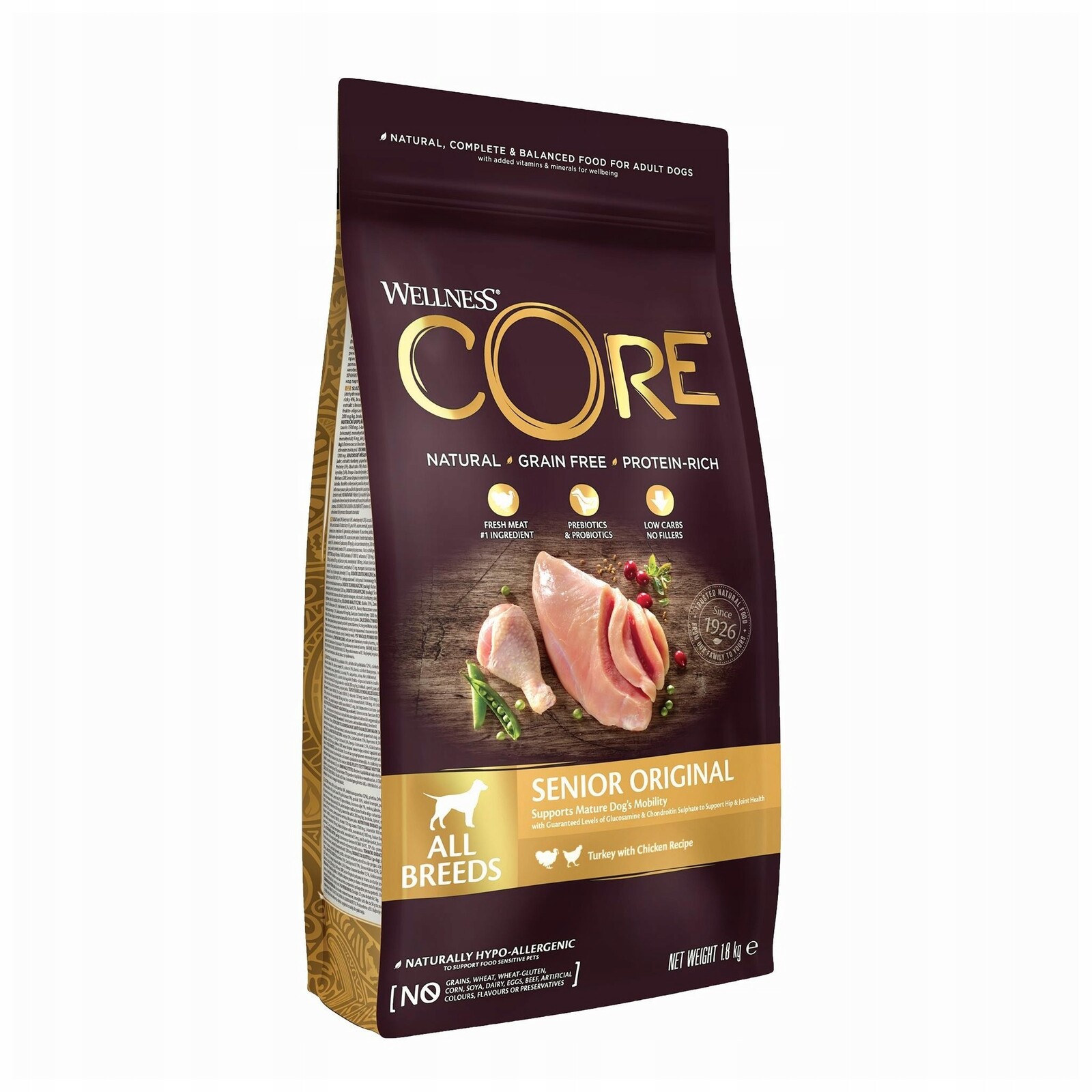 Krmivo suché Wellness Core Senior krůta kuře bez obilovin 1,8 kg
