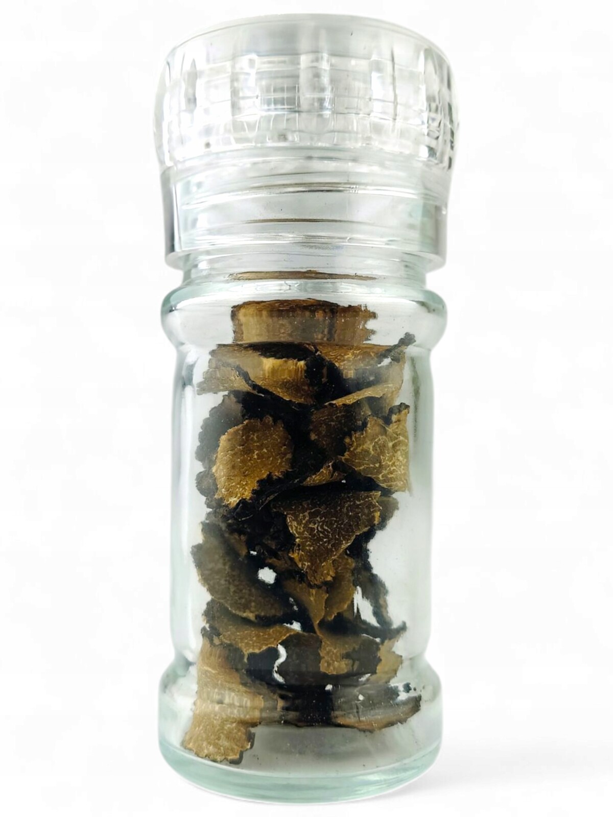 Lanýže v mlýnku, sušené italské houby v plátcích, černý letní lanýž