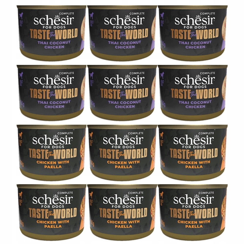 Vlhké krmivo pro psy Schesir Ad Taste The World Kuřecí mix 12x150 g