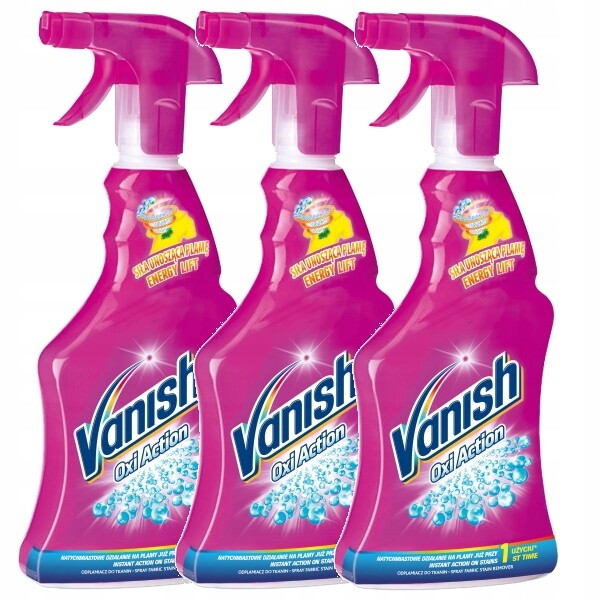 Vanish Oxi Spray Odstraňovač skvrn na tkaniny 3x500 ml