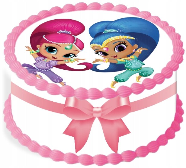 Oplatek na dort Dekorace Jídelní 20 cm Shimmer A Shine Narozeniny