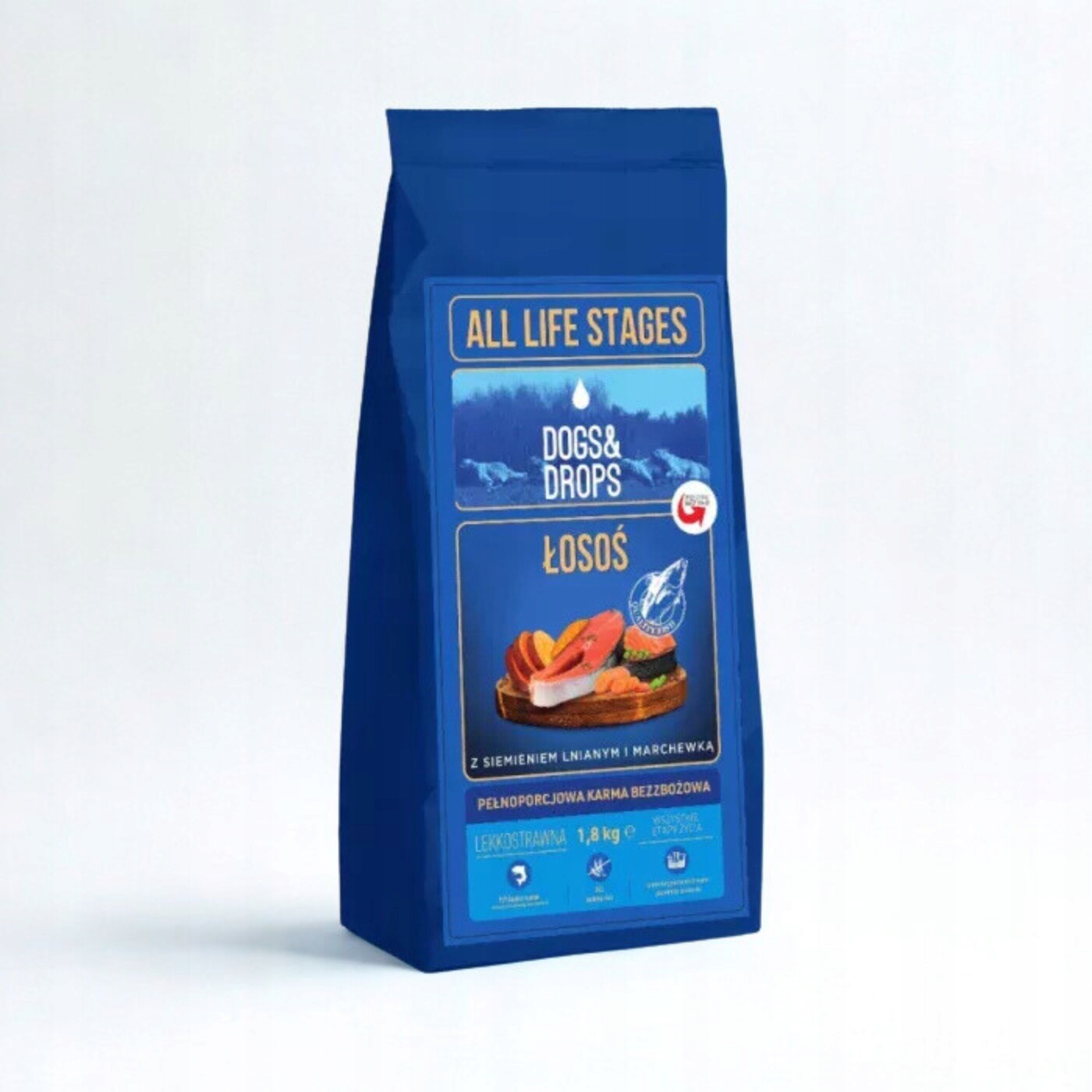 Dogs&Drops Losos pro každou fázi života Bezobilné krmivo pro psy 1,8 kg
