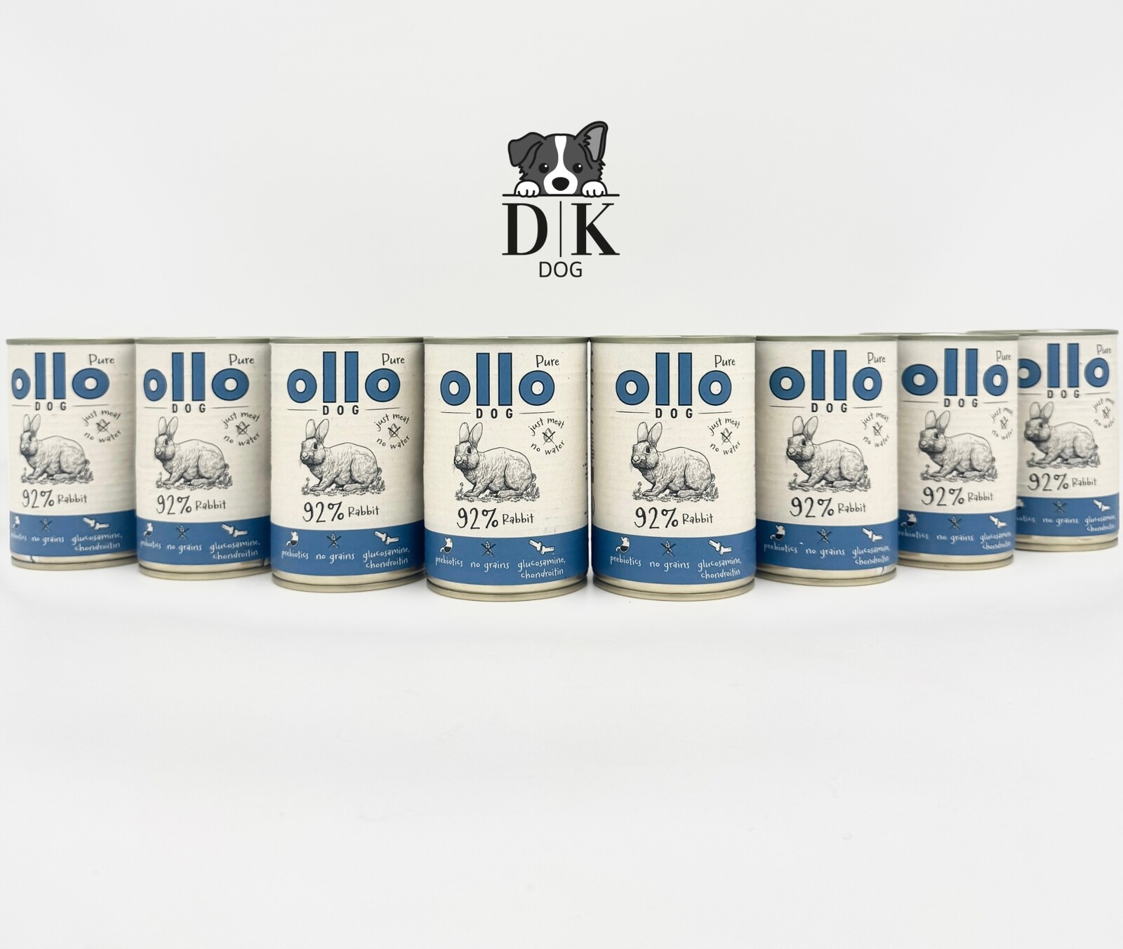 Ollo Pure Králík Krmivo Vlhké pro psa Set 8x400g Novinka