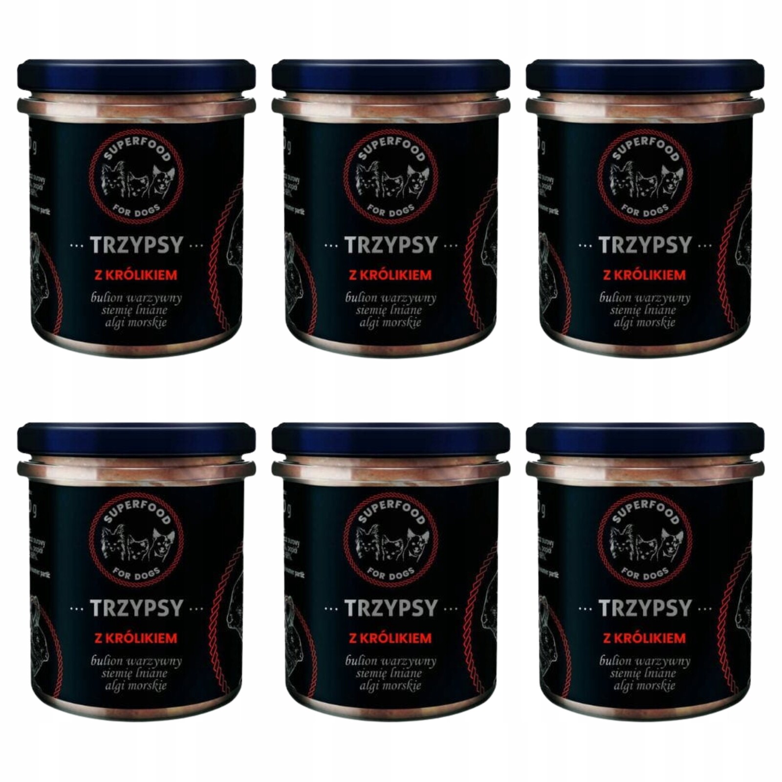 Happy Snacky Trzypsy krmivo pro psy s králíkem 6x300g Set