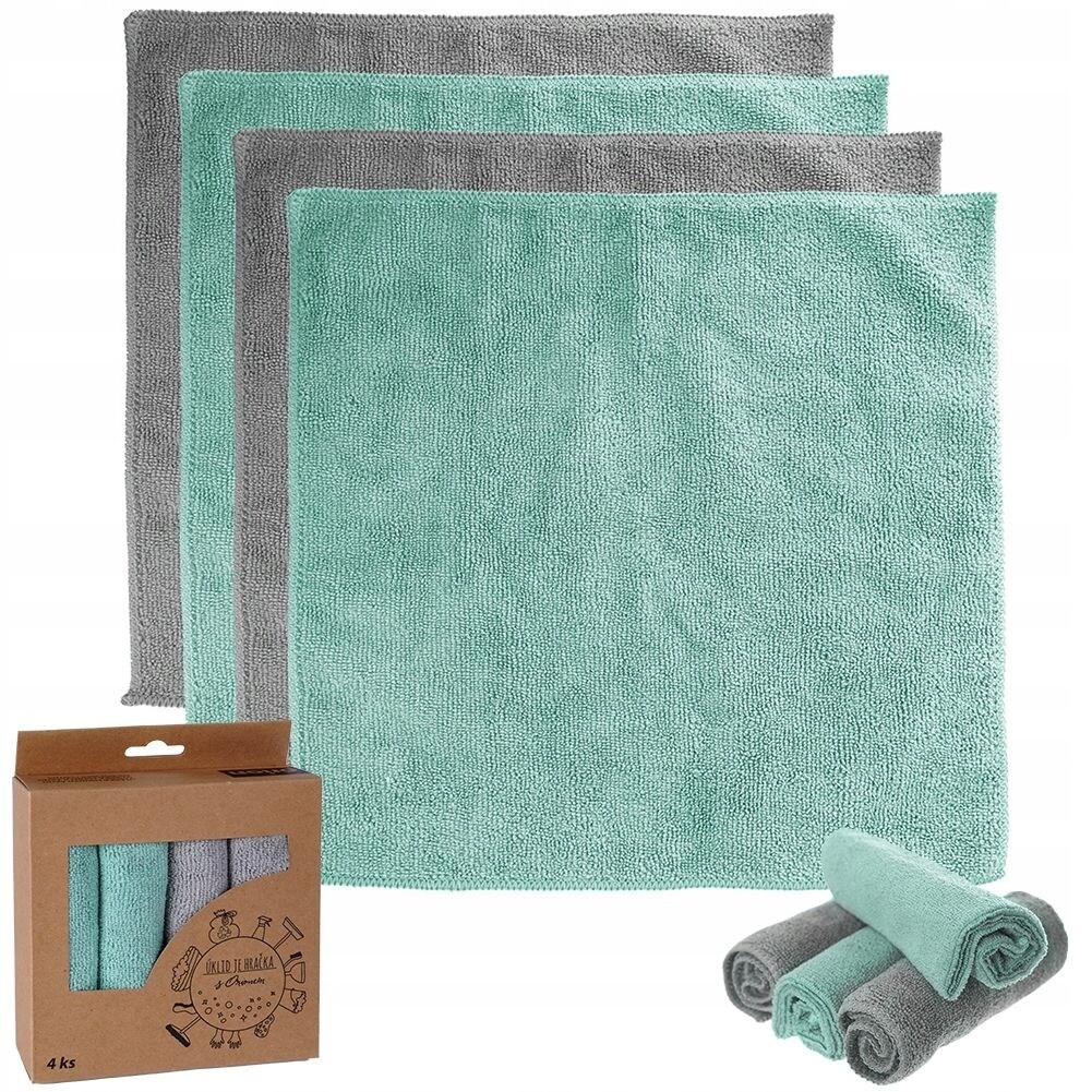 4 x Utěrka z Mikrovlákna, kuchyňská utěrka na utírání a čištění bez šmouh