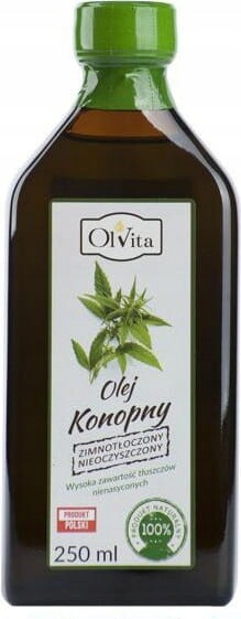Konopný olej za studena lisovaný, nečištěný 250 ml Olvita