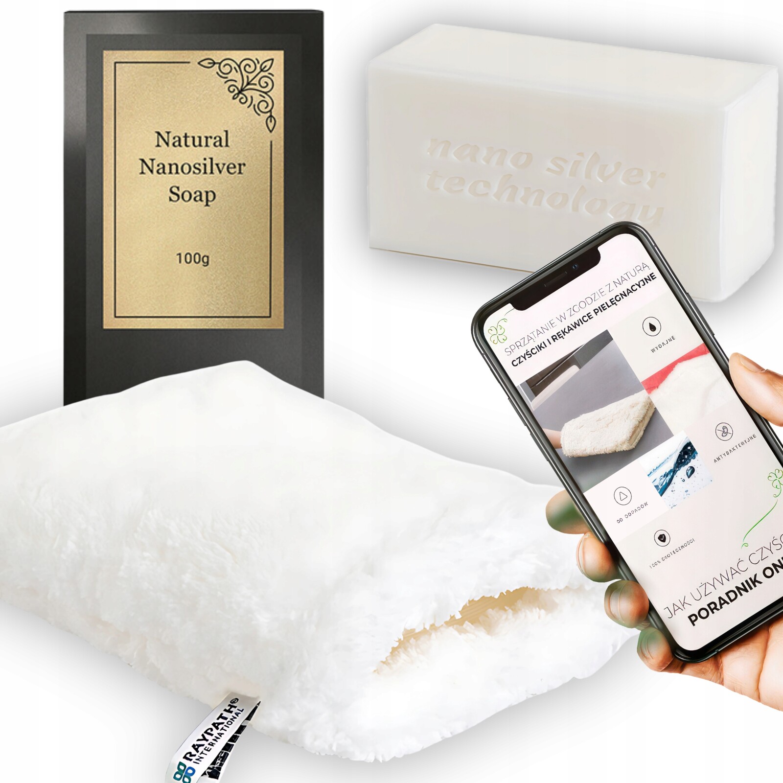 Raypath Sada Na Čalounění Koberců Rukavice Bílá Nova Mýdlo Bílá