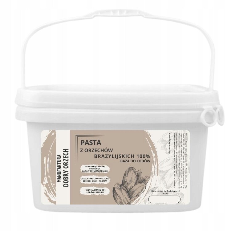 Pasta z brazilských ořechů 100 % – pro výrobu zmrzliny 10 kg Dobry Orzech