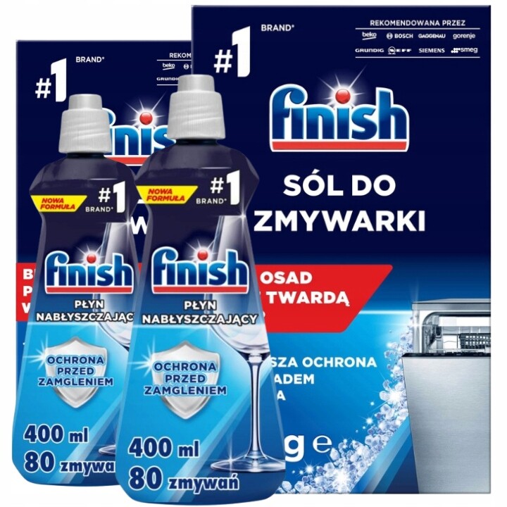 Finish Sada Leštidlo do myčky nádobí 800 ml Regular Sůl 3 kg