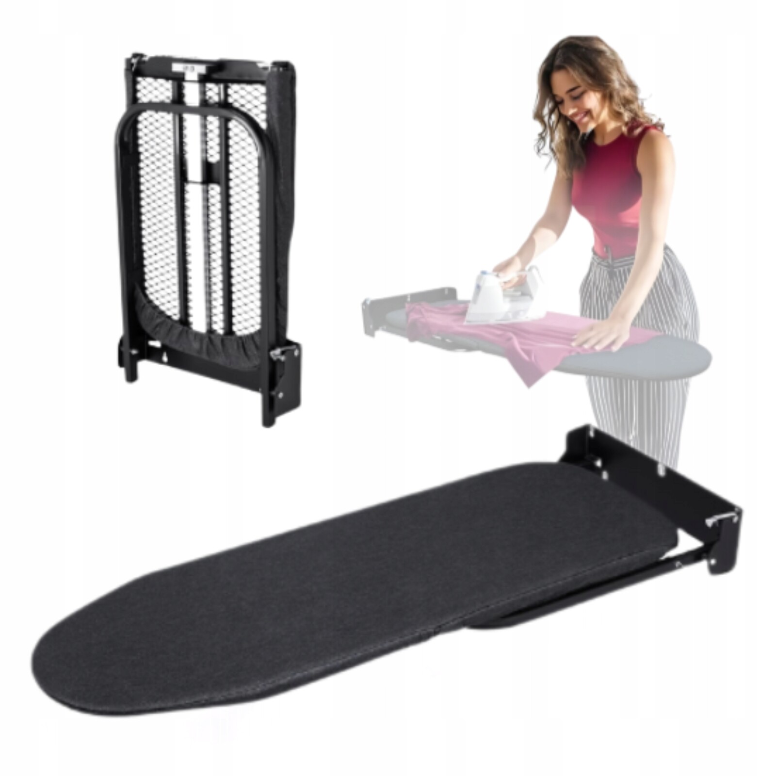 Skládací Žehlicí Prkno Na Zeď Připevněné Ke Skříni, Kompaktní, Velké