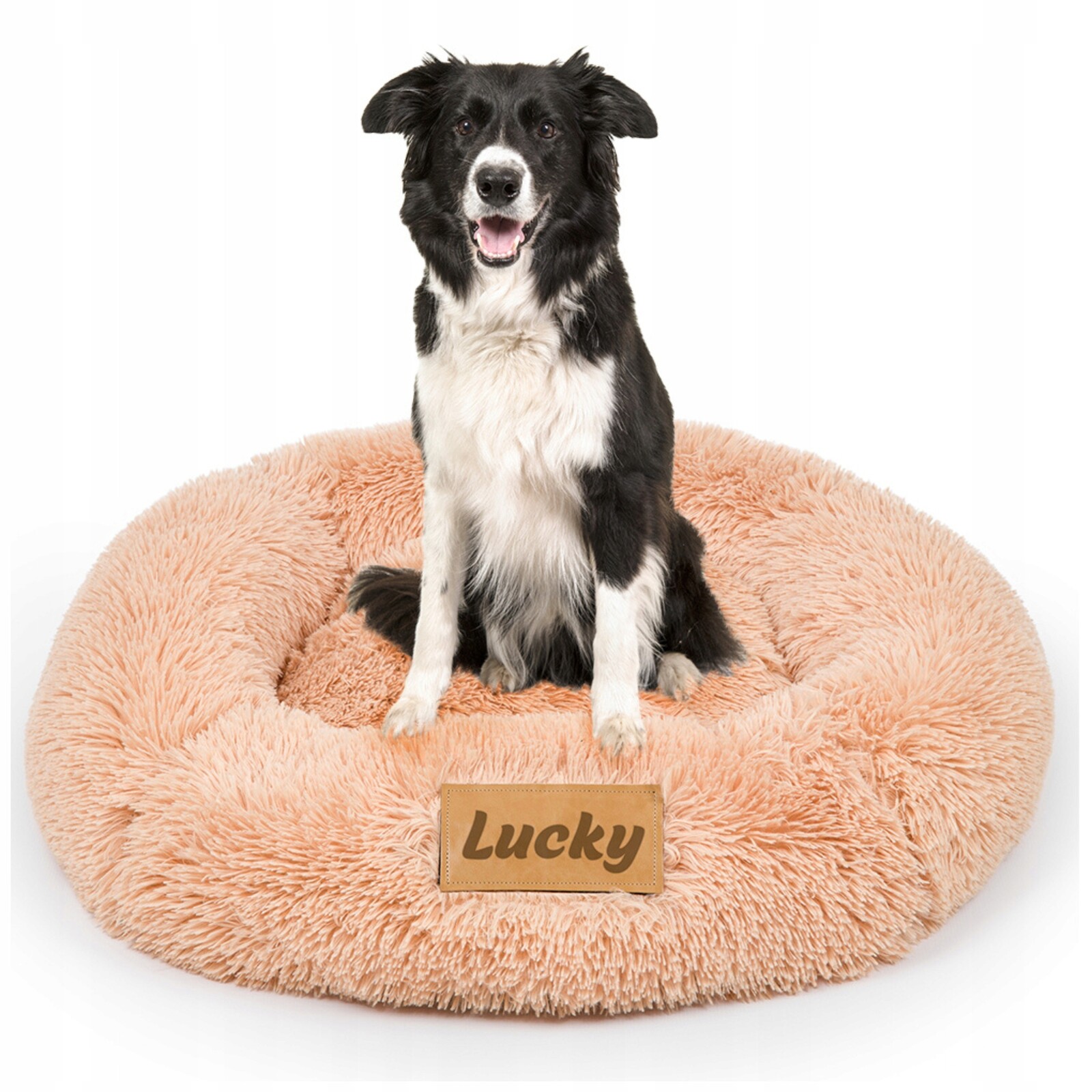 Pelíšek pro psa Potah Pohovka L chlupatá s gravírováním Bonus Dogeste