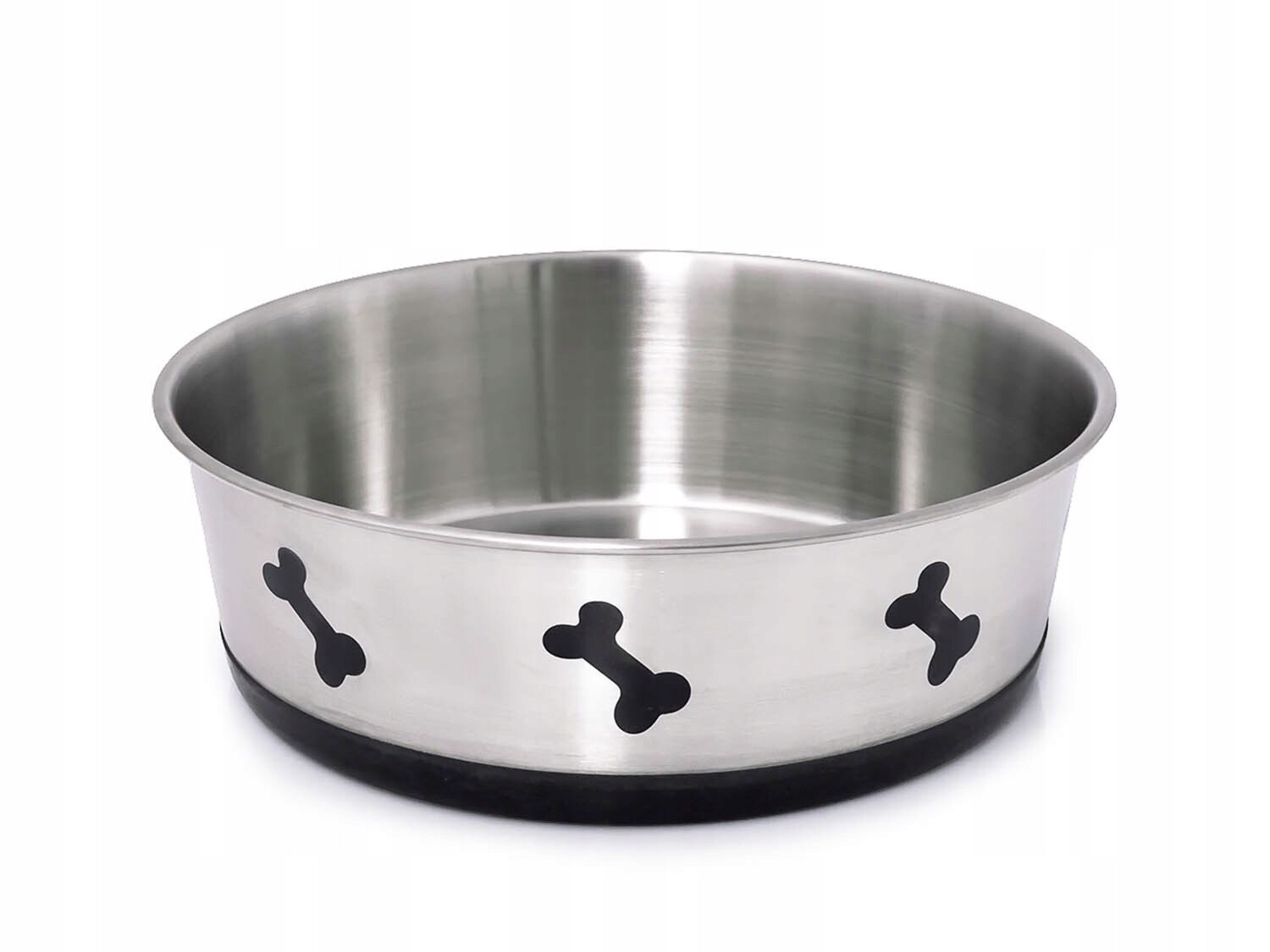 Miska pro psa protiskluzová s kostí, nerezová, 24