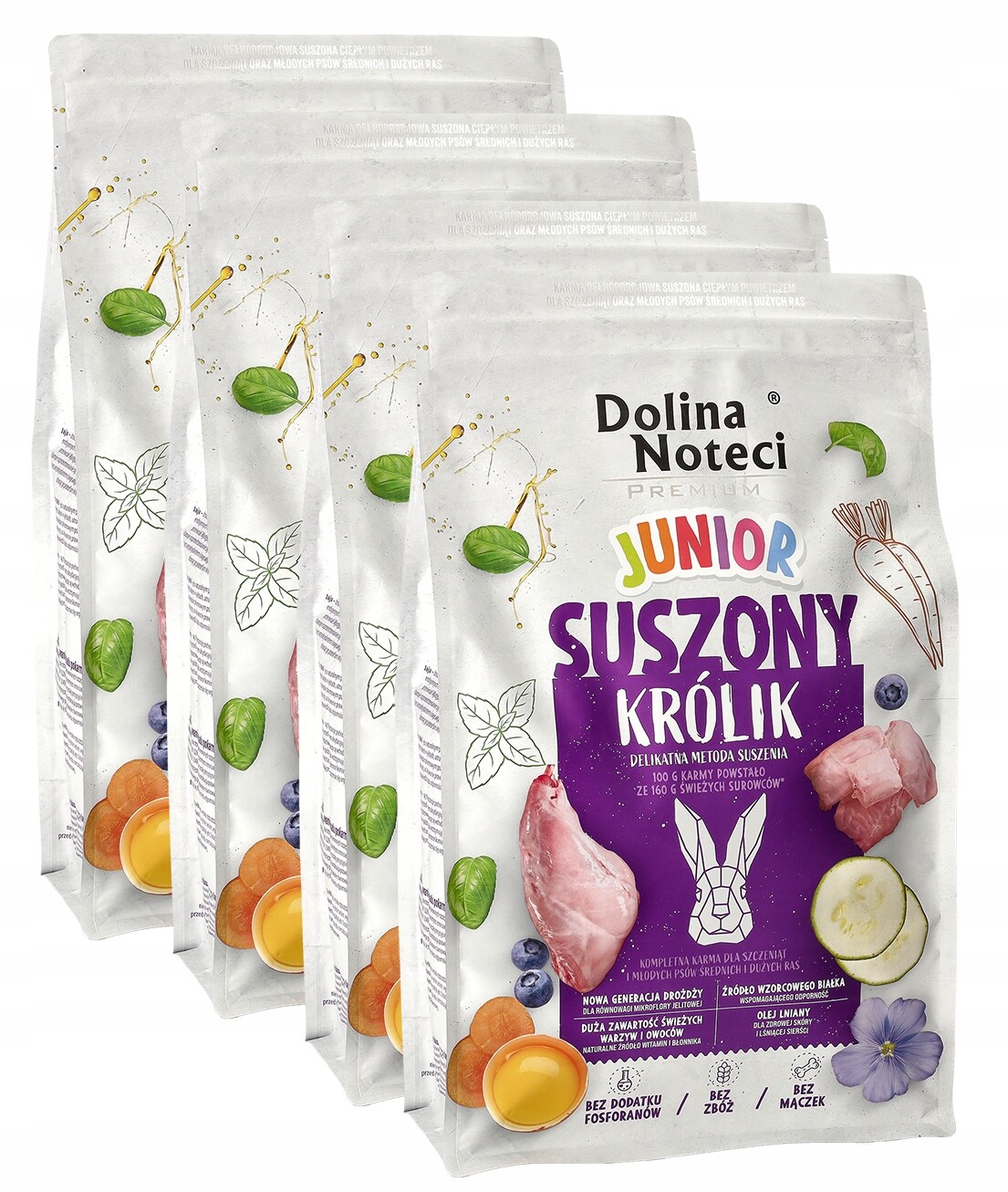 Dolina Noteci Krmivo pro psa Premium Junior Set 4x4kg Králík