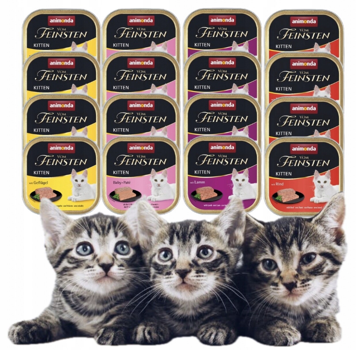 Vlhké Krmivo pro koťata Animonda Vom Feinsten Kitten Mix Chutí 16ks*100g