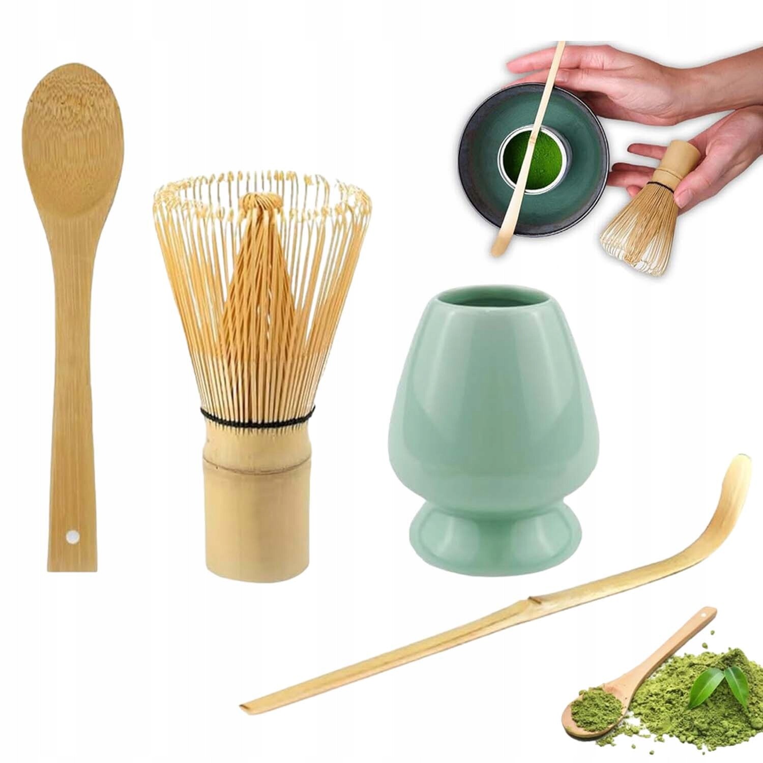 Tradiční Startovací Sada Na Čaj Matcha 4KS S Lžičkou Na Matchu