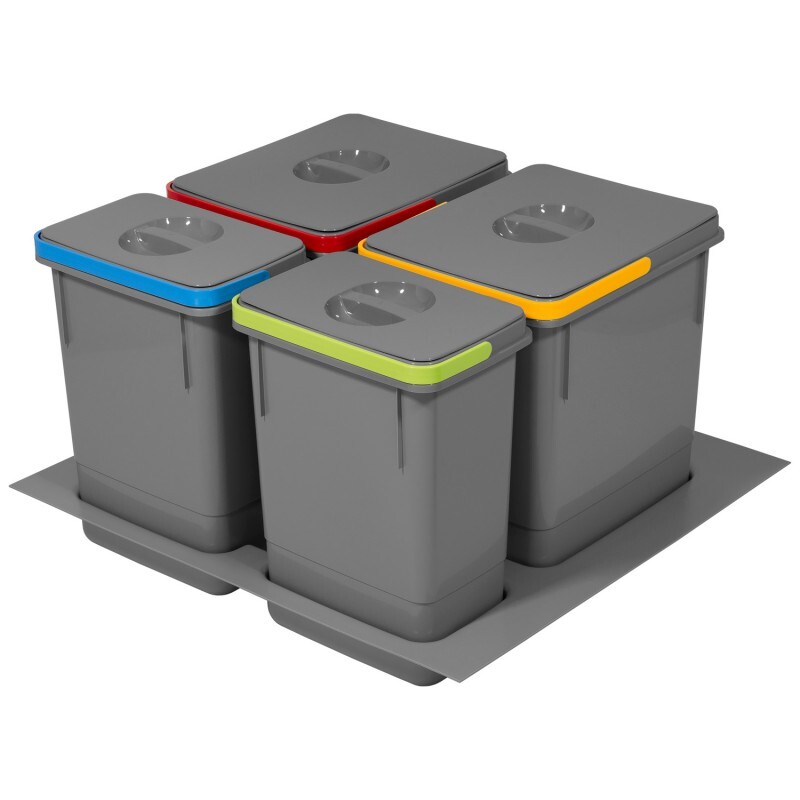 odpadkový koš Rubio vložka do zásuvky 60 4 nádoby Antracit Amix