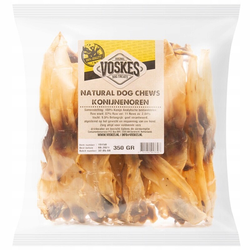 Sušené králičí uši Voskes 350 g psí pamlsek