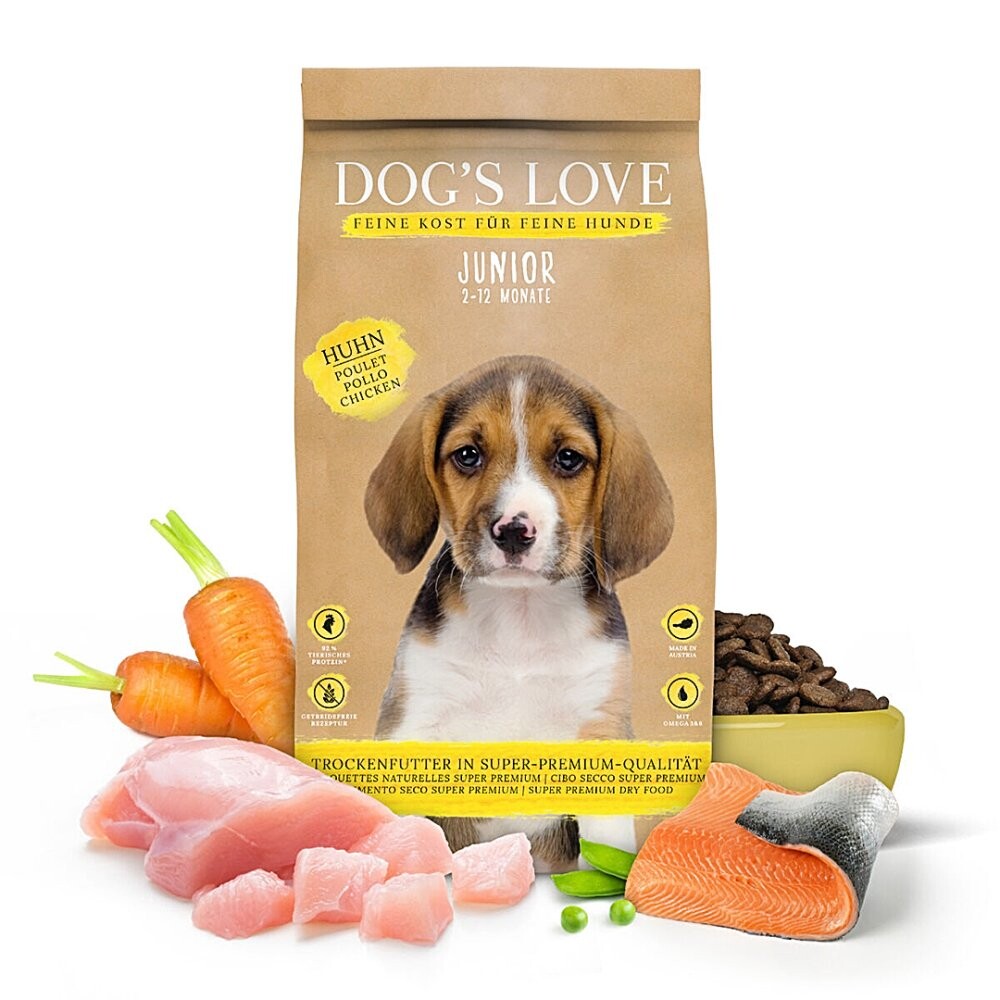 Krmivo suché Dog's Love Junior kuřecí batáty mrkev pro štěňata 12 kg