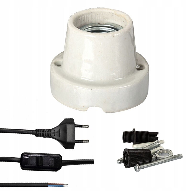 Keramická Objímka Pro Topné Žárovky E27 200W Terárium Vypínač