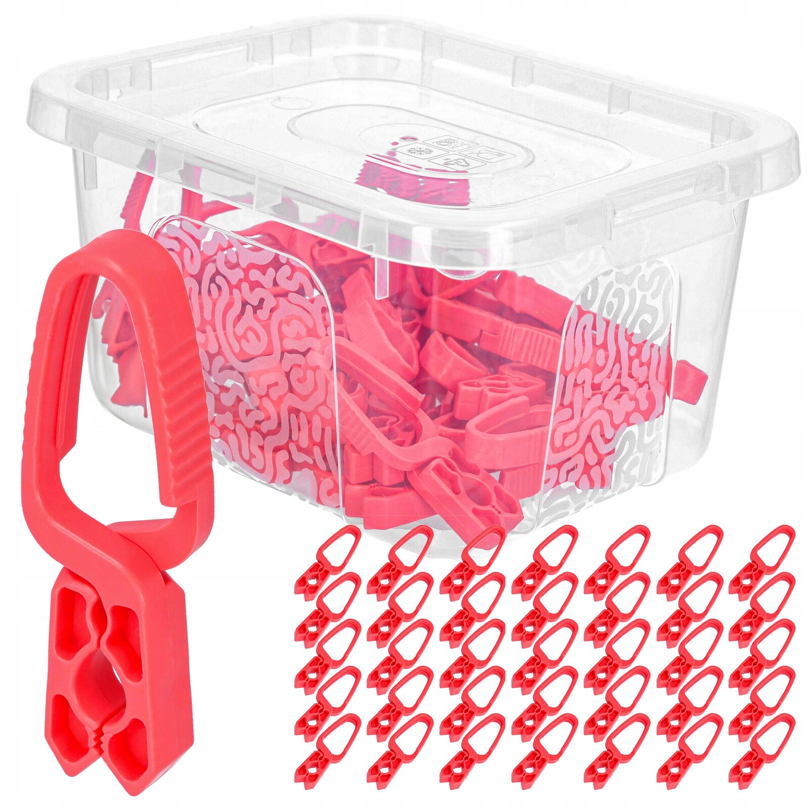 Kolíčky na praní žabky sponky na prádlo 35 ks plastové nádobka