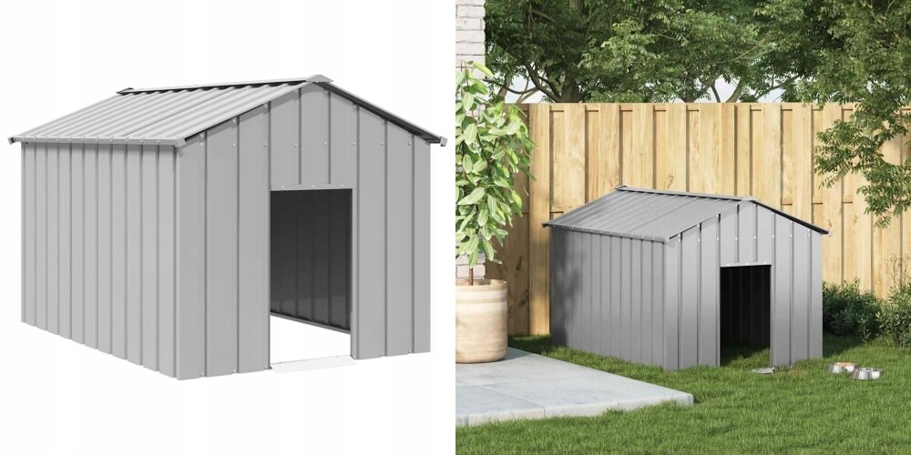 113x153x101 cm, psí bouda se střechou, ocel