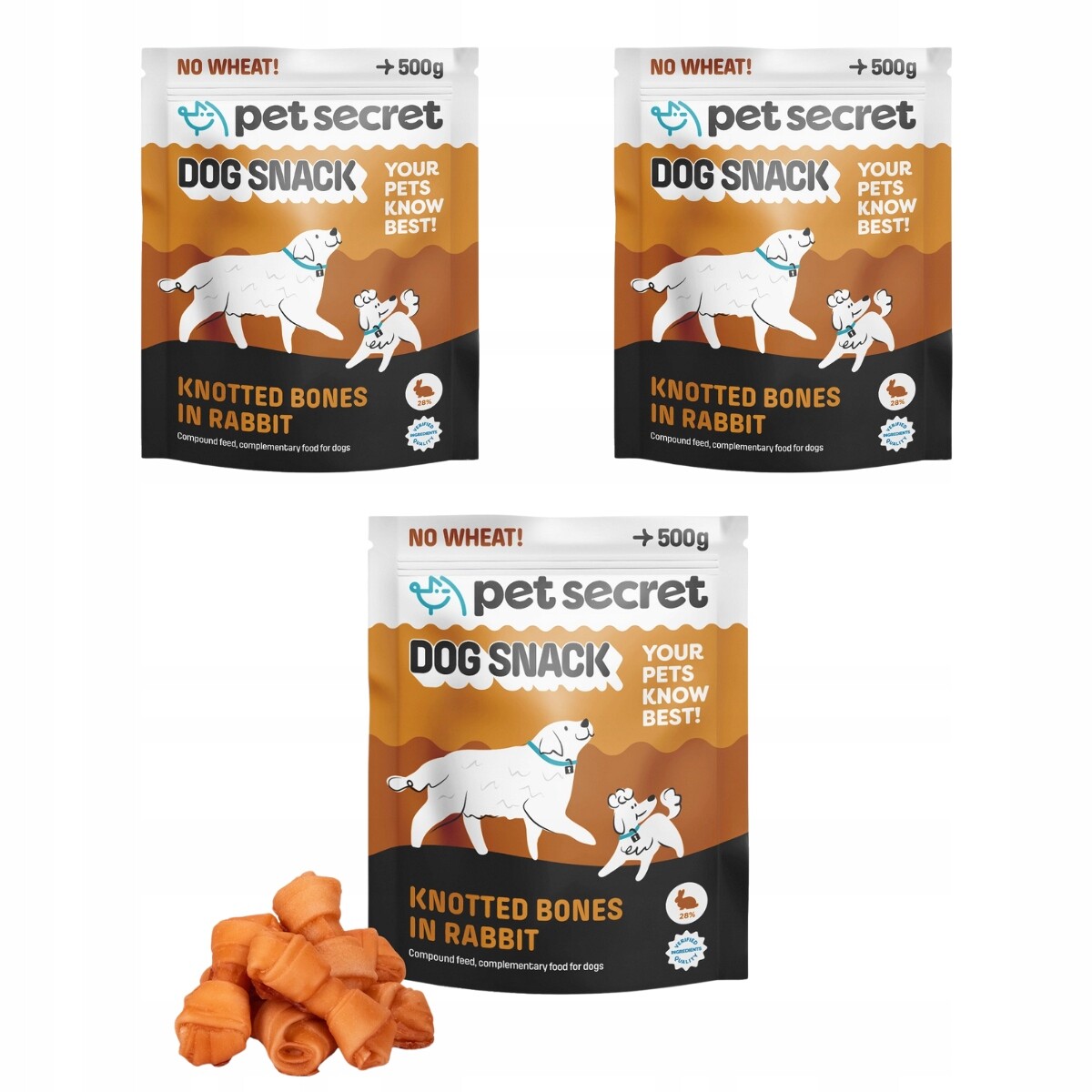 2+1 Kostky v králíkovi 500 g, psí pamlsek Pet Secret