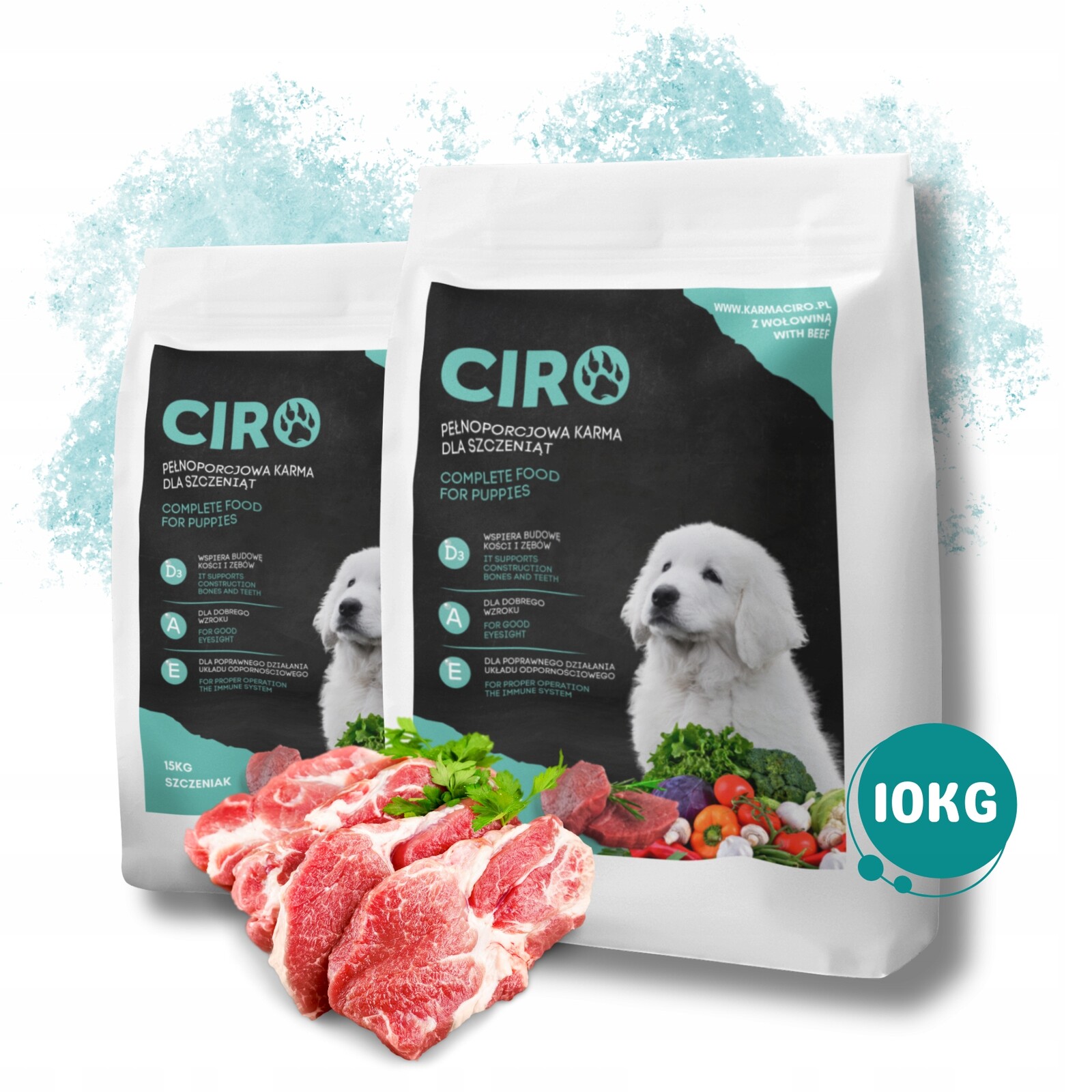 Ciro krmivo pro štěňata Hovězí Maso malé křupky 10 kg