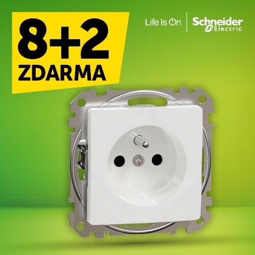 Schneider Electric Sedna Design/Elements zásuvka bezšroubová bílá SDD111012 výhodné balení 8+2