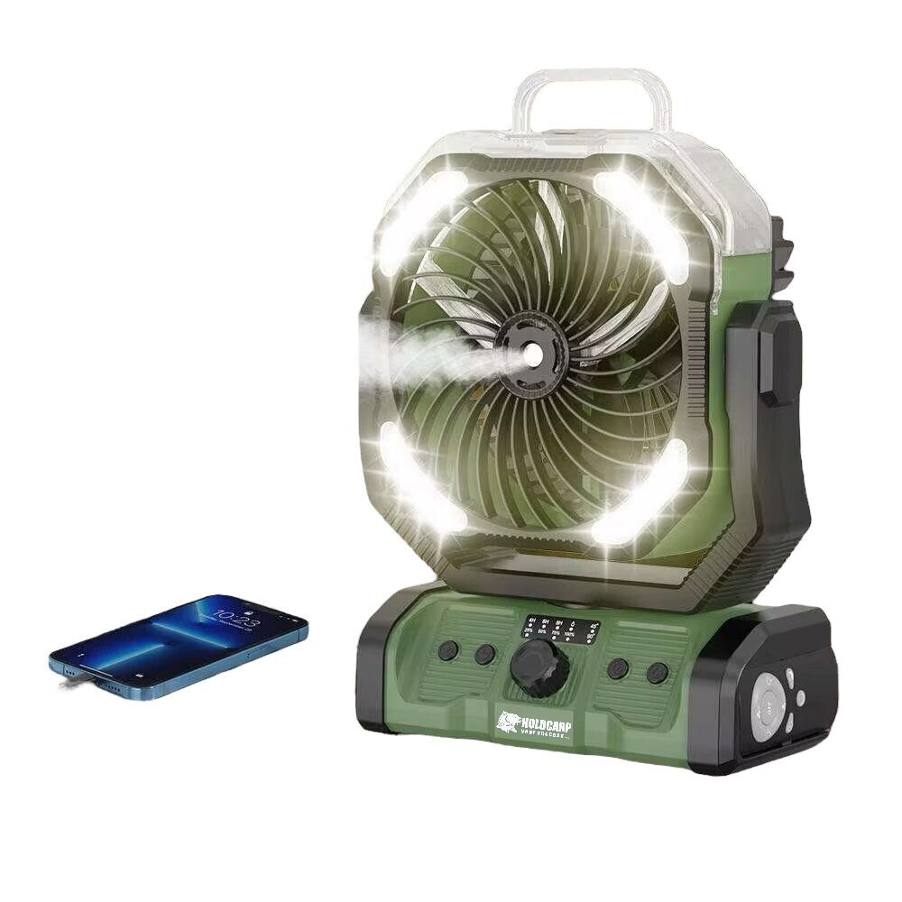 Holdcarp Větrák Rechargeable DoubleMotor WaterSpray Fan