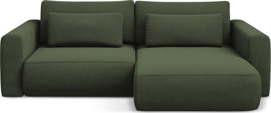 Khaki rozkládací/s úložným prostorem rohová pohovka (pravý roh/s lenoškou) Kapua – Makamii