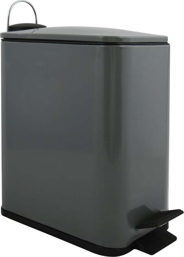 Tmavě šedý nášlapný ocelový odpadkový koš 5 l Erik – Spirella