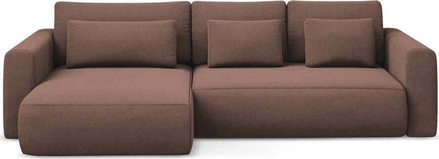 Růžová rozkládací/s úložným prostorem rohová pohovka (levý roh/s lenoškou) Kapua – Makamii