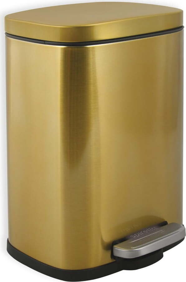 Nášlapný ocelový odpadkový koš v leskle zlaté barvě 5 l Akira – Spirella