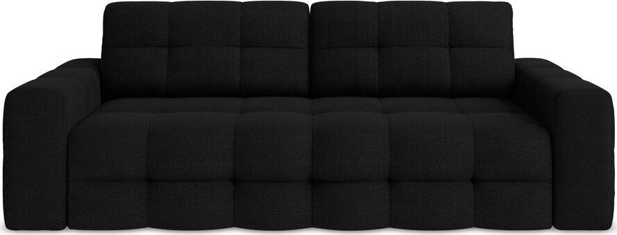 Černá rozkládací pohovka z textilie bouclé 255 cm Milu – Makamii