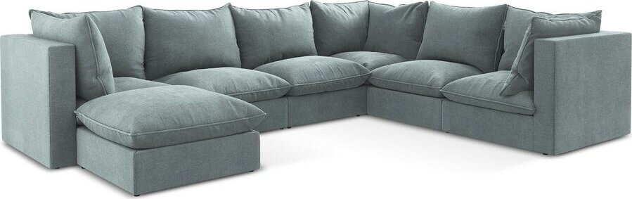 Modrá rohová pohovka (pravý roh/do